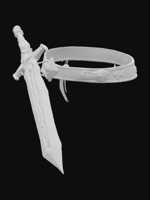 3D model for cria um acessorio para cintura no roblox de uma espada dourada