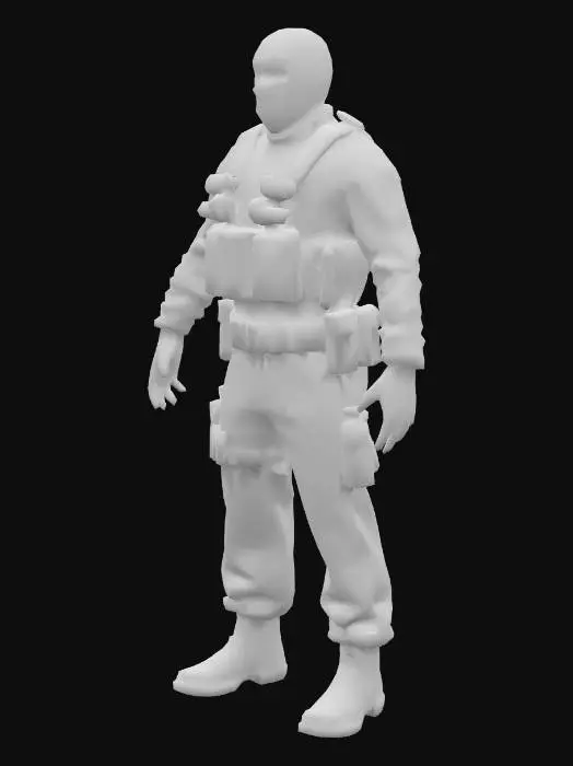 3D model for GENERIC FACELESS MASKED SWAT SOLDIER 