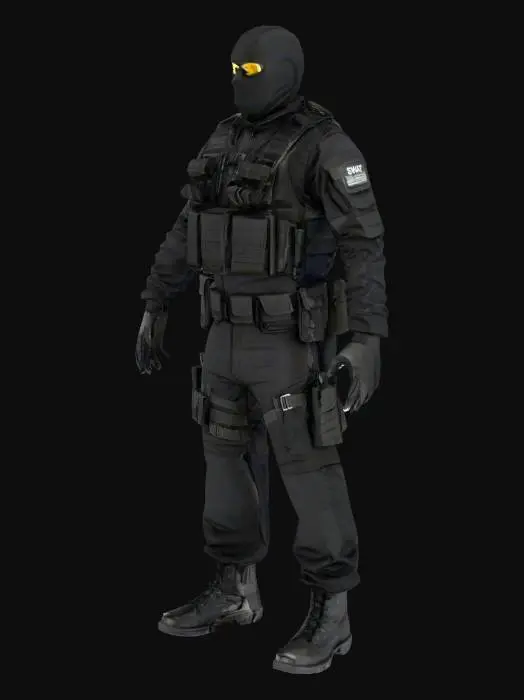 3D model for GENERIC FACELESS MASKED SWAT SOLDIER 