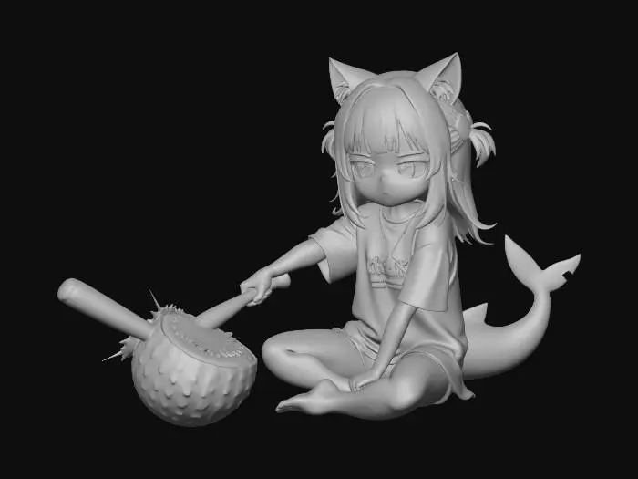 3D model for Watermelon Smash Catgirl