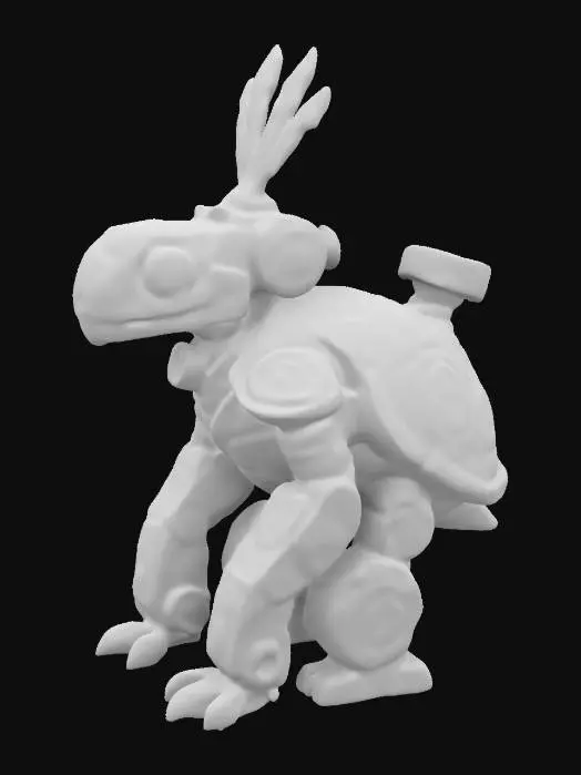3D model for A aztec rubber battle robot turtle antropomorph , #ChronoForgeWeapon#