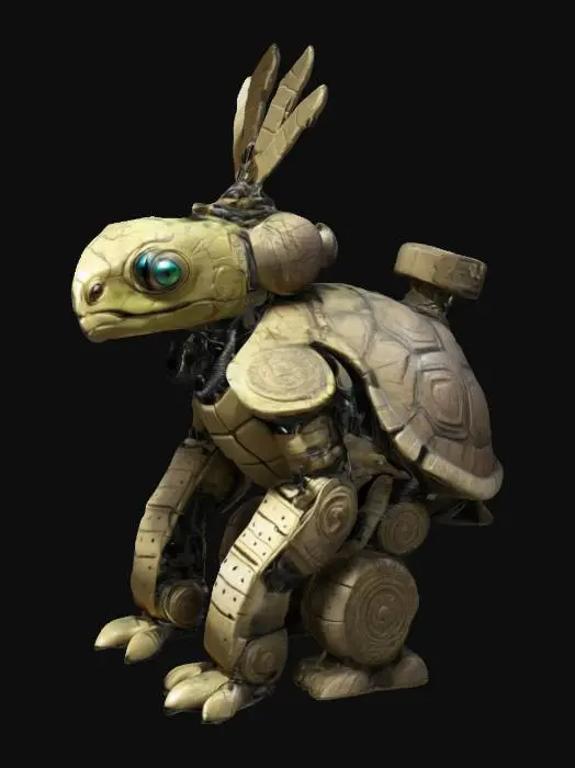 3D model for A aztec rubber battle robot turtle antropomorph , #ChronoForgeWeapon#