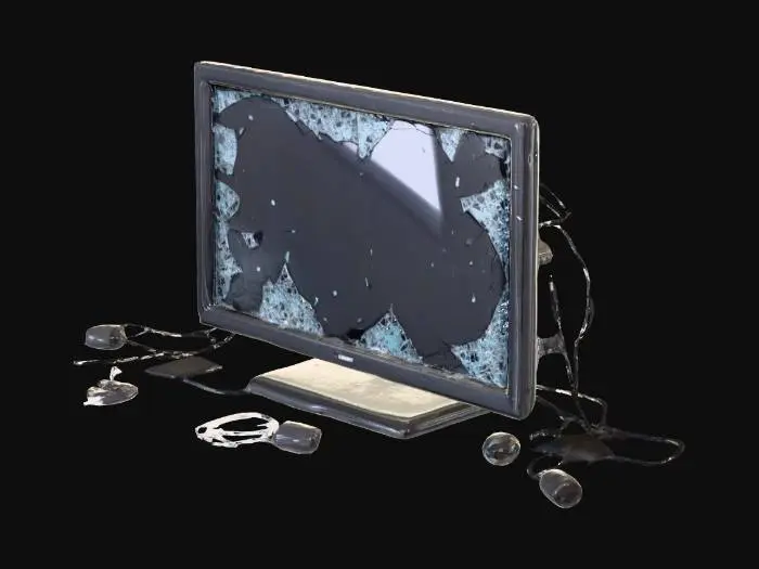 3D model for smashed modern style TV