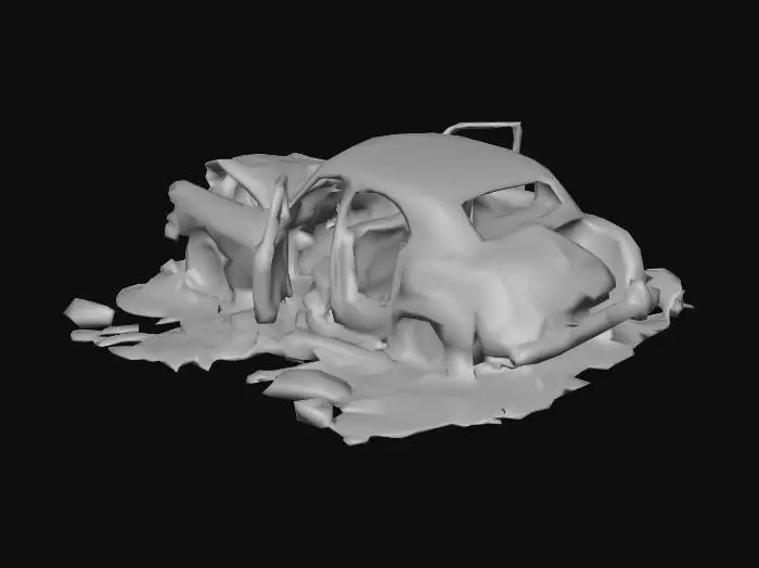 3D model for Post apocalyptic car wreckage