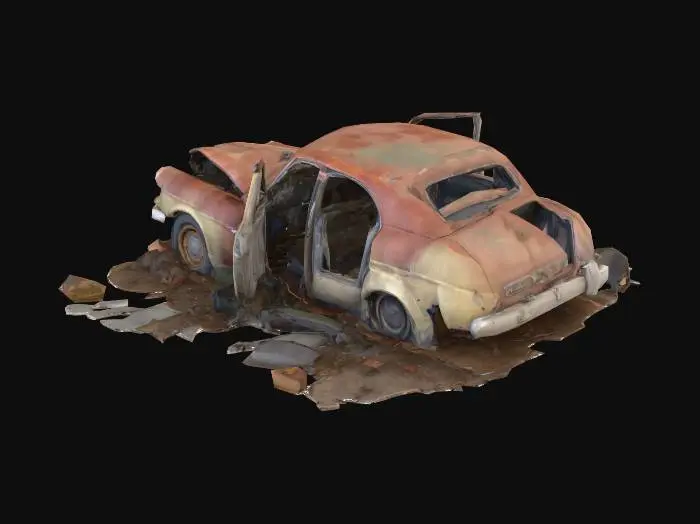 3D model for Post apocalyptic car wreckage