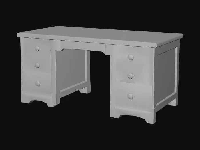 3D model for Rustic Wooden Desk