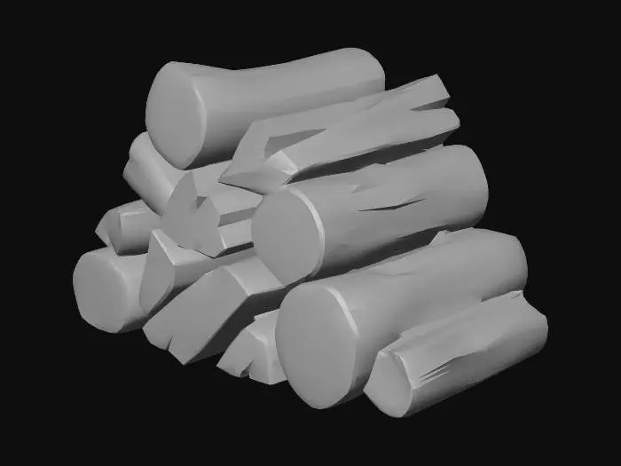 3D model for Low-Poly Log Stack