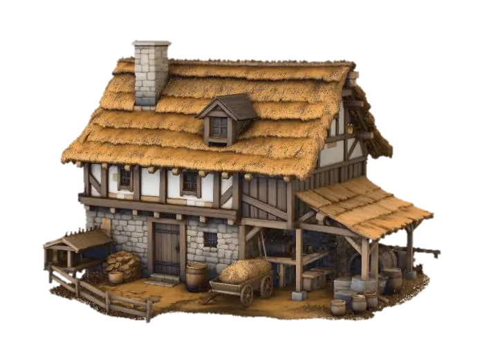 Thatched Cottage Homestead by OG_Games — made with Meshy AI 3D generator, free FBX OBJ GLB STL download