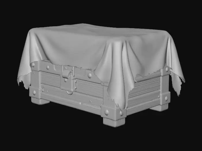 3D model for Blue Draped Treasure Chest