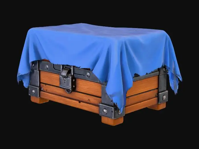 3D model for Blue Draped Treasure Chest