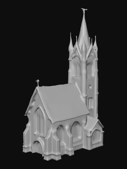 3D model for Old Medieval Style church