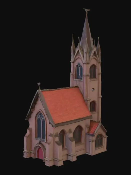 3D model for Old Medieval Style church