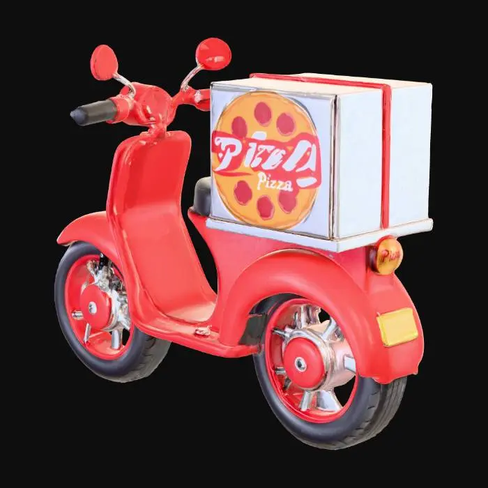 3D model for Pizza Delivery Scooter
