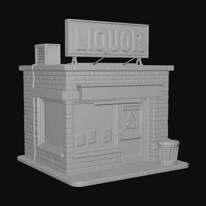 3D model for Dusk at the Liquor Store