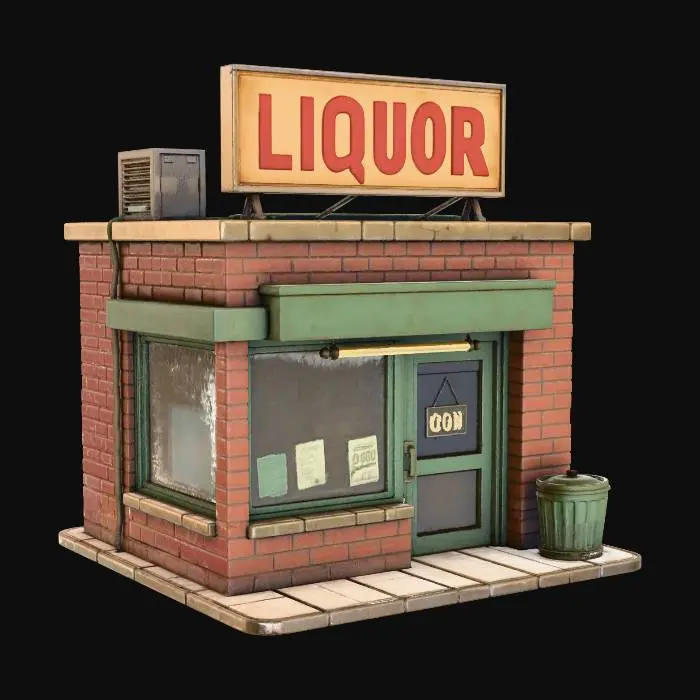 3D model for Dusk at the Liquor Store