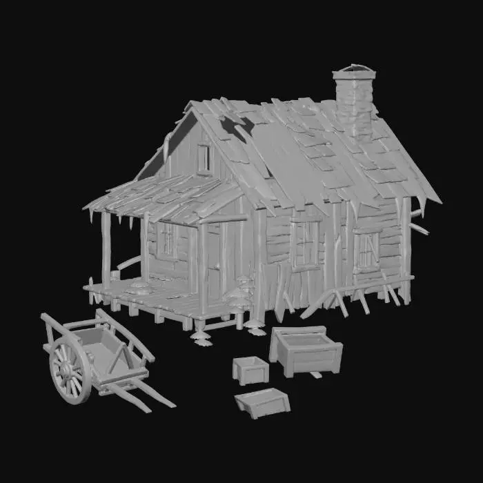3D model for Mire-Worn Cabin