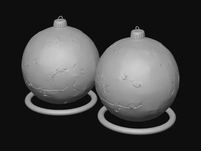 3D model for metallic spheres with hologram engravings and luminous rings, #Christmas2025#
