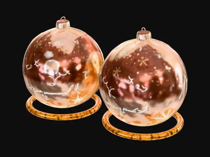 3D model for metallic spheres with hologram engravings and luminous rings, #Christmas2025#