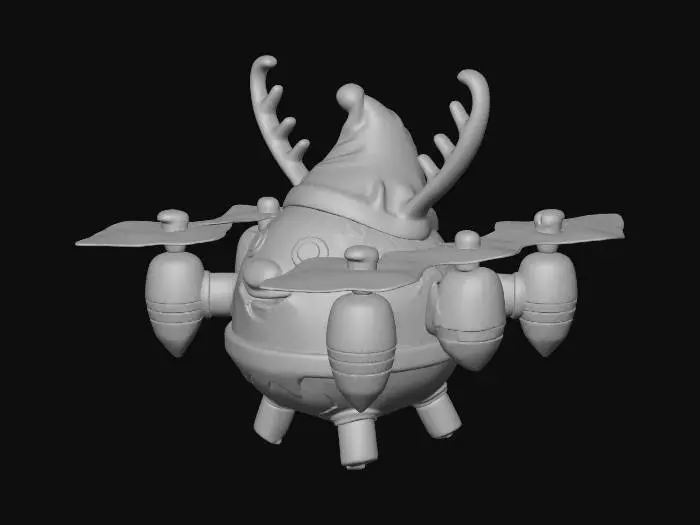 3D model for small Christmas drone with elf-inspired features, propellers, LEDs, #Christmas2025#