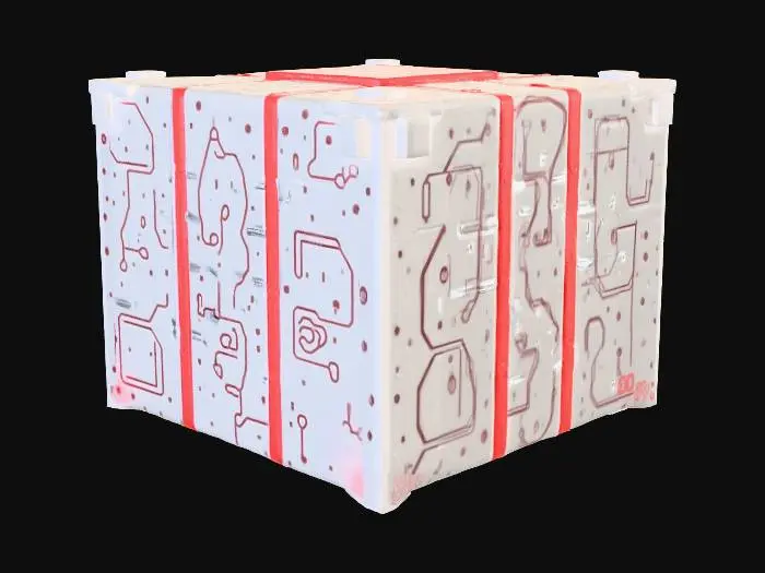 3D model for high-tech gift box with glowing seams, circuit patterns, magnetic lid, #Christmas2025#