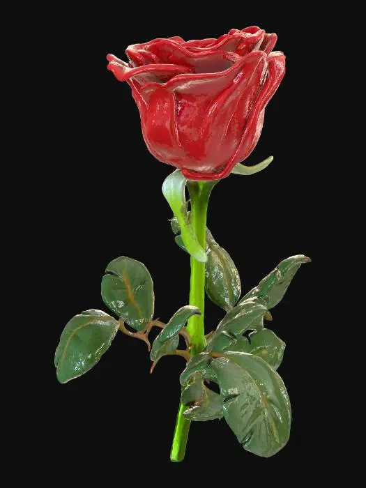 3D model for #Thanksgiving#, Red rose