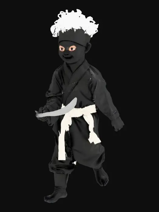 3D model for A small kid with nija art style costume