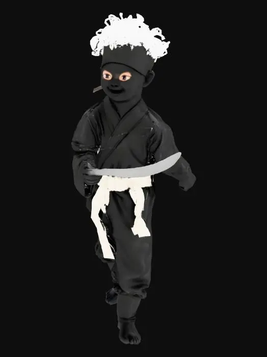 3D model for A small kid with nija art style costume