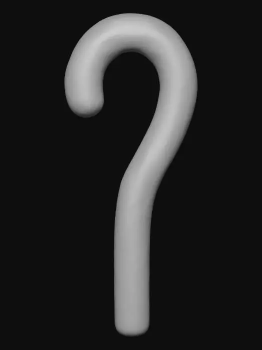 3D model for Create a stylized candy cane with red-white swirl stripes, glossy surface, slight subsurface scatter look, clean geometry, and subtle lighting reflections. #Christmas2025#