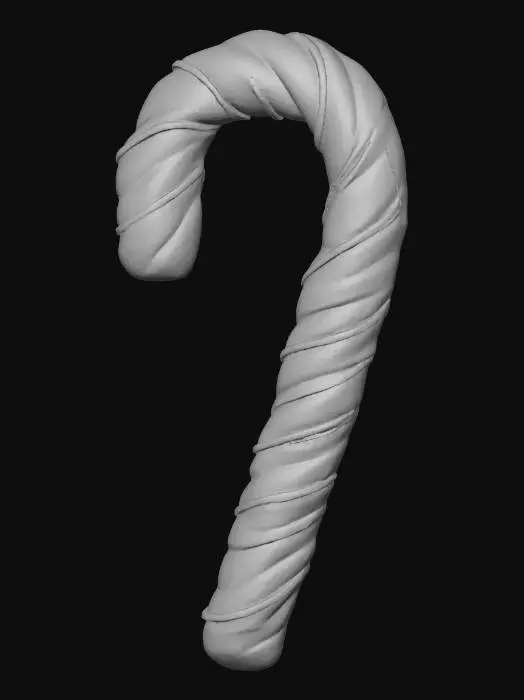 3D model for candy cane with tech stripes, glowing filament core, clean curvature, #Christmas2025#