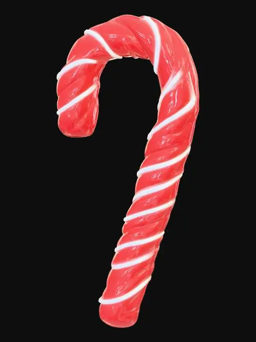 3D model for candy cane with tech stripes, glowing filament core, clean curvature, #Christmas2025#