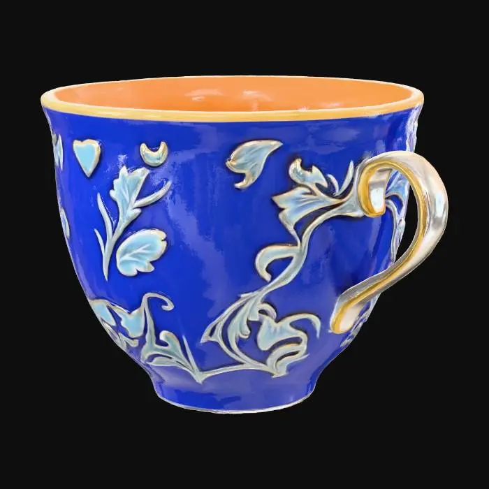 3D model for A small tea cup with highly detailed texture and details