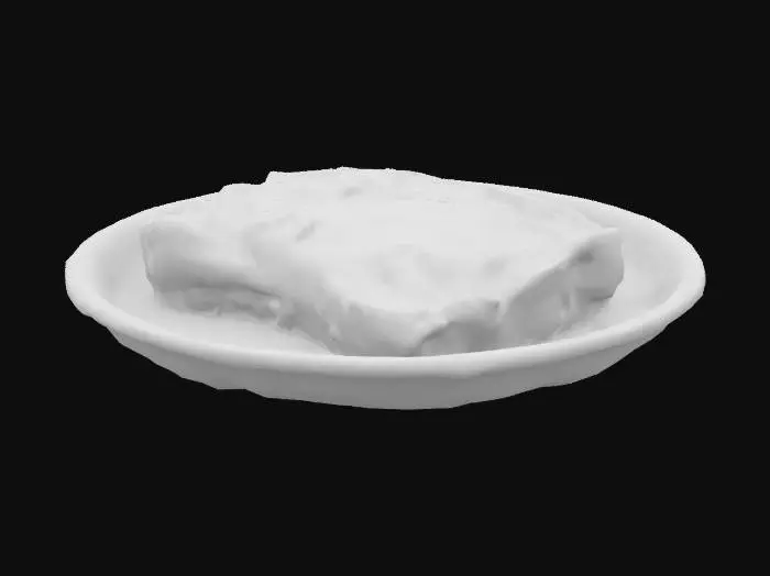 3D model for rotten steak on a plate