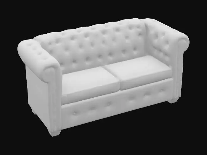 3D model for Tufted Black Sofa