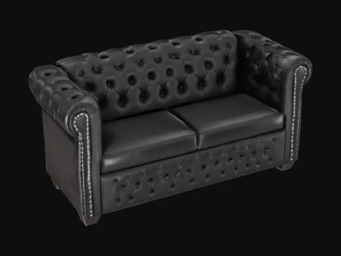 3D model for Tufted Black Sofa