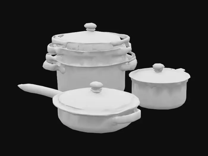 3D model for Stacked Orange Cookware Set
