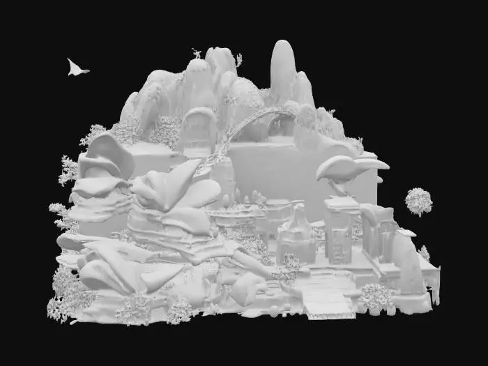 3D model for [Australia] A highly detailed 3D representation of Australia featuring its most iconic landmarks. The Sydney Opera House and Harbour Bridge rise over glistening waters, illuminated by the golden light of sunset. In the Outback, Uluru stands bold, its red hues contrasting against the vast desert. The Great Barrier Reef bursts with vibrant marine life beneath crystal-clear waves. The Twelve Apostles tower over rugged coastlines, shaped by time and nature. Melbourne’s Federation Square showcases modern architecture and cultural energy. The lush Daintree Rainforest hides ancient waterfalls, while the Blue Mountains stretch across misty horizons. Expansive deserts, golden beaches, and bustling cities complete this immersive 3D showcase, capturing Australia's beauty and grandeur #AroundTheWorld#