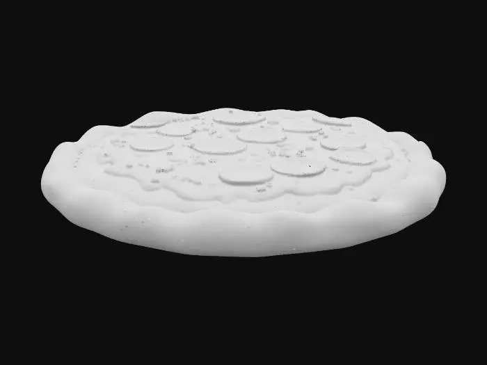 3D model for A delicious pizza with melted cheese, pepperoni, and crisp crust, designed in a vibrant, highly polished 3D Disney-Pixar character style, rounded features, expressive cartoon charm, clear background style