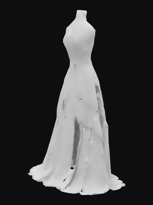 3D model for "Design a show-stopping intricately detailed 3D dress perfect for Dress to Impress in Roblox. Include elegant folds, layered textures and optional accessories like belts or sashes Allow customizable colors, patterns and materials Including satin silk and velvet  Ensure compatibility with Roblox's layered clothing system for seamless avatar integration Add fine details like lace or embroidery Prioritize versatility enabling casual to formal looks. Ensure realism with a sleek polished finish.




