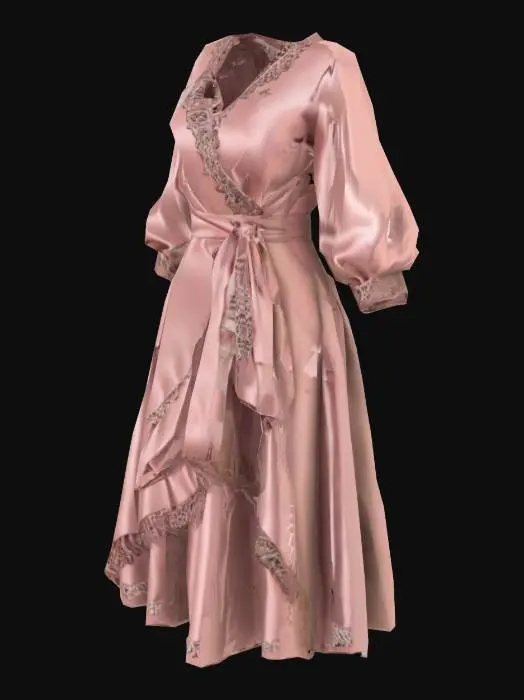 3D model for "Design a show-stopping intricately detailed 3D dress perfect for Dress to Impress in Roblox. Include elegant folds, layered textures and optional accessories like belts or sashes Allow customizable colors, patterns and materials Including satin silk and velvet  Ensure compatibility with Roblox's layered clothing system for seamless avatar integration Add fine details like lace or embroidery Prioritize versatility enabling casual to formal looks. Ensure realism with a sleek polished finish.




