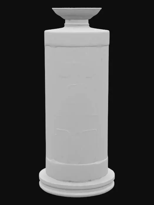 3D model for Object: Futuristic holographic pedestal showing rotating devices  
Material: Transparent panels, embedded projectors  
Shape/Form: Cylindrical or hex base with floating device images  
Color Scheme: Black chrome base, holographic blue and green glow  
Texture Details: Smooth shell, holographic shimmer  
Style: High-tech boutique  
Environment/Use Context: Center display for premium gadgets


