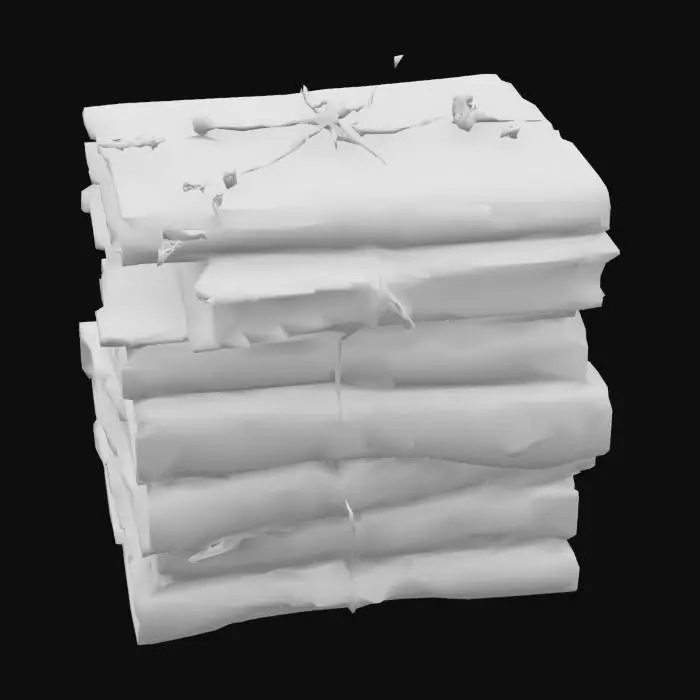 3D model for {
  "Object": "Stack of old books tied with string and decorated with dried flowers and petals",
  "Material": "Worn leather, parchment paper, twine binding",
  "Shape/Form": "Irregular stacked books with aged covers and bent spines",
  "Color Scheme": "Earthy browns, reds, and yellows with pops of floral color",
  "Texture Details": "Rough leather, frayed edges, dry flower textures",
  "Style": "Stylized",
  "Environment/Use Context": "Used in a witchy cottage, fantasy apothecary, or autumn reading nook",
  "Reference Models": "Inspired by enchanted or spellbook stacks"
}
