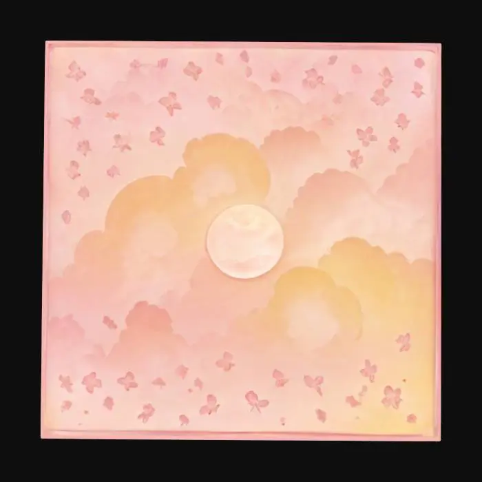 3D model for {
  "Object": "Tileable texture of a dreamy sunrise sky with soft pink clouds and floating cherry blossom petals",
  "Material": "Atmospheric mist, light vapor, petals",
  "Shape/Form": "Flat surface texture",
  "Color Scheme": "Peach, pastel pink, warm yellow, light lavender",
  "Texture Details": "Gradient glow, scattered blossoms, soft edges",
  "Style": "Stylized fantasy"
}
