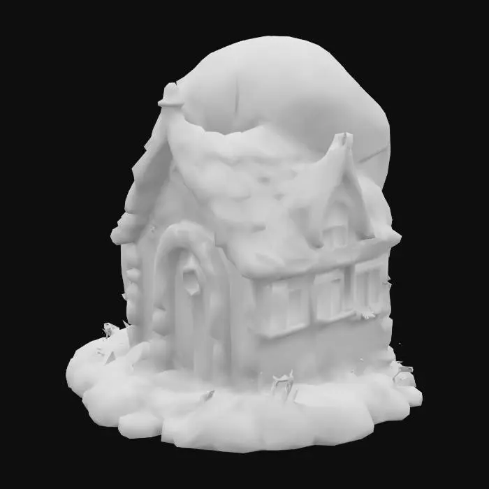 3D model for 
Magical fairy home shaped like a nautilus shell, stone base with tiny arched stained glass windows, coral trim, moss and ivy accents, painted wood door, whimsical, ultra-detailed, game asset, polished fantasy structure for enchanted village
Oceanic and fantasy blend 
