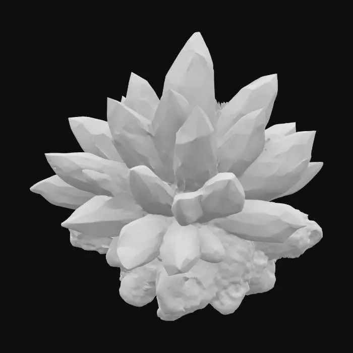 3D model for Object: Decorative mineral cluster
Material: Salt crystal, glowing shards
Shape/Form: Pointed overlapping shard fans
Color Scheme: Aqua, white, blue sparkles
Texture Details: Translucent glow core
Style: Stylized
Environment: Collectible, decoration, or crafting node


#ocean#