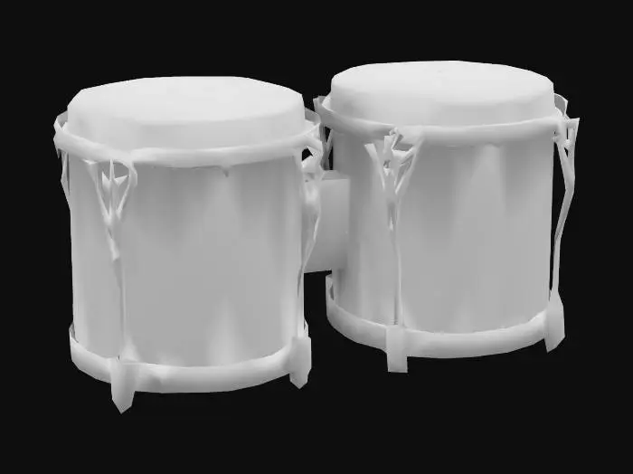 3D model for a realistic game-ready bongo drum