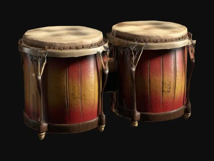 3D model for a realistic game-ready bongo drum