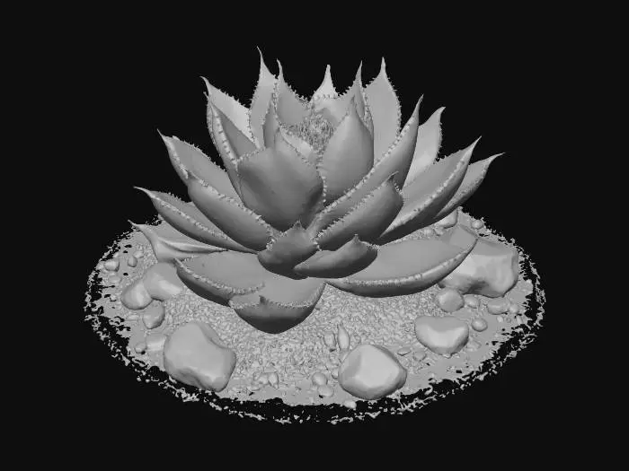 3D model for desert shrub, low poly game asset