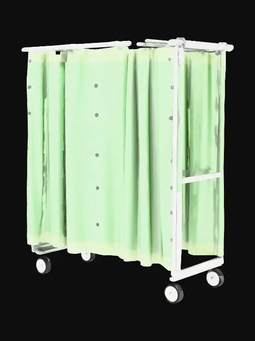 3D model for Bana 3 boyutlu tekerlekli low poly bir hastane perdesi yap