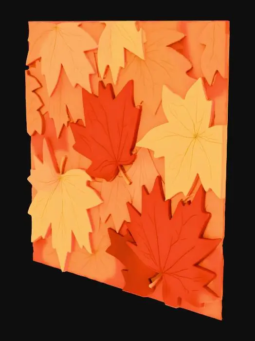 3D model for Autumn Leaves Tile, #Thanksgiving#