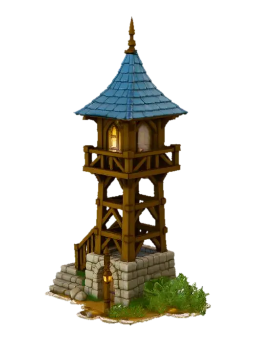 Watchtower T2 - Fortification 3D model, vytvořený pomocí AI
